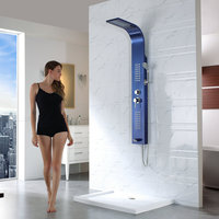 Meilleures ventes Panneau de douche en acier inoxydable brossé nickel SUS304 avec jets de massage dorsal