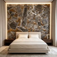 Grande dalle de marbre naturel de luxe à veinage assorti pour mur d'accentuation de chambre, plan de travail d'îlot de cuisine, villa