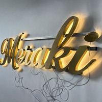 Letrero Retroiluminado con Acabado Espejo Dorado Premium, Logotipo 3D Brillante LED, Decoración de Pared para Spa Profesional, Salón de Belleza y Joyería
