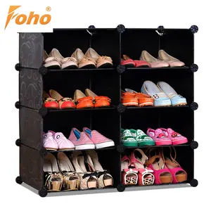 New Style Selectable Color Diy Plastic Outdoor Adjustable Cube Shoe Storage With Doors