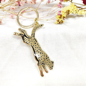 Custom Gold Nickel-Plated Metal Keychain Soft Enamel Cartoon Plant Charm Durable Anime Lanyard Accessory
