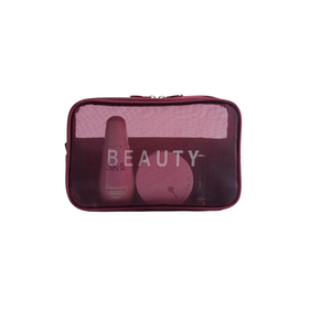 Pochette cosmétique transparente en maille, sac de maquillage personnalisé avec logo, sac de voyage en nylon à fermeture éclair, sacs lifestyle - Product Image 5