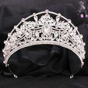 Alliage Romantique Luxe Diamant Pageant Couronnes Royal Mariage Noivas Pêche <span class=keywords><strong>Couronne</strong></span> Européenne Américaine Nouveau Strass Mariée <span class=keywords><strong>Princesse</strong></span> - Product Image 1
