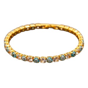 Bracelet carré unisexe en zircon coloré de style européen, bijou fantaisie en alliage de zinc avec serti en canal, design géométrique, idéal comme cadeau - Product Image 5