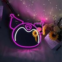 Miroir lumineux LED Hello Kitty pour chambre à coucher, lampe décorative de maquillage, intensité réglable, miroir suspendu, transfrontalier