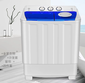 Lave-linge semi-automatique à double tambour de 13 kg, grande capacité, pour dortoir et maison, mini lave-linge portable avec fonction d'essorage - Product Image 1