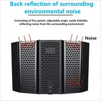 Écran d'isolation acoustique professionnel en métal 3/5 portes pour microphone – Accessoire léger anti-bruit pour studio d'enregistrement