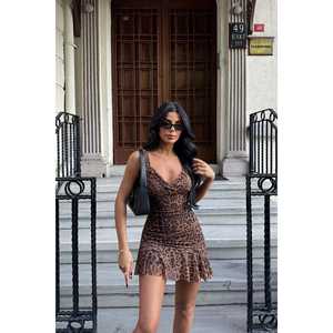 ชุดเดรสสั้นลายเสือดาวสีน้ำตาลแบรนด์ Zadie ผ้าทูลล์สำหรับงานพรอม - Product Image 3