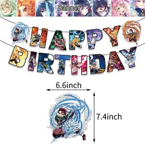 Nouveau démon tueur thème fête décoration enfants anniversaire <span class=keywords><strong>bannière</strong></span> gâteau Topper ballon ensemble pour enfants jouet - Product Image 4