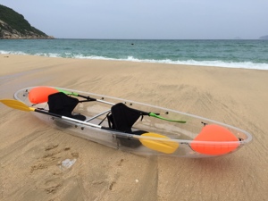 Kayak de pêche ou à pédales de 3.38m Kayak de canoë transparent à double siège avec cadre en aluminium pour adultes avec capacité de 2 personnes - Product Image 6