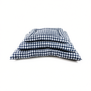 Ensemble de trois tapis pour chien en peluche bleu motif pied-de-poule pour lits d'animaux - Product Image 3