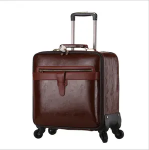 LeTrend Business Rolling Luggage Spinner 16 zoll Women Carry auf Suitcase Wheels Leisure Trolley PU Leather Travel Bags