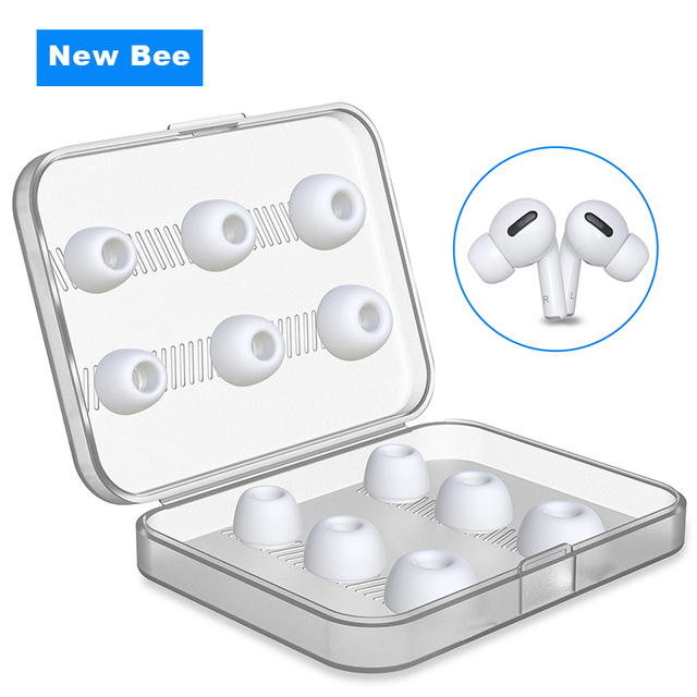 New Bee 6 Pairs Small Medium Large 3 Sizes Earbuds Tip Silicone Memory Foam Eartip Replacement for AirPods Pro Headphones
