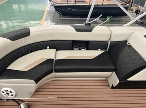 Bateaux pontons en aluminium soudés Tritoon de 7,5 m, yacht de luxe pour la navigation fluviale, pour 12-14 passagers, moteur hors-bord de 25 pieds, bateau de croisière, bateau de tourisme - Product Image 5