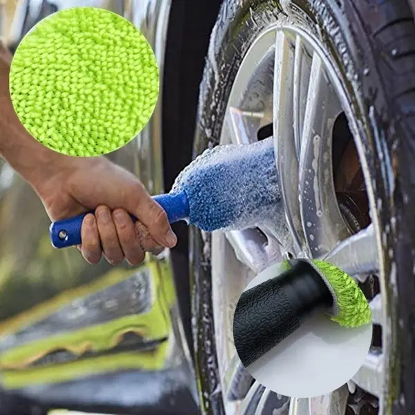 Car Wash Detailing Car Cleaning Brush Microfiber Wheel Rim Brush For Car Trunk Motorcycle Auto Detailing Brush