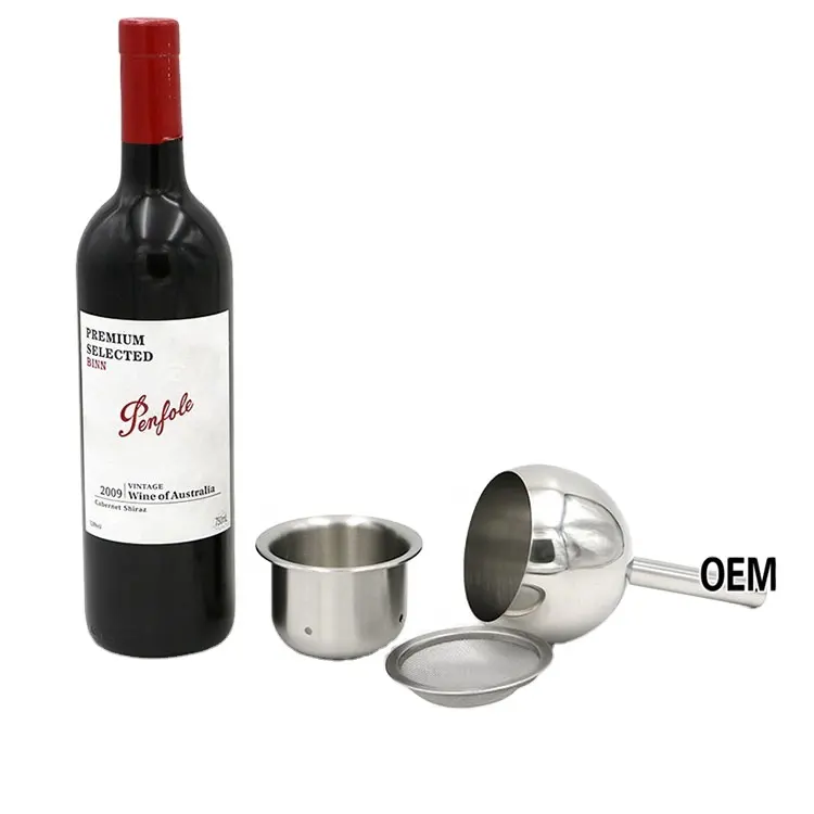 Red Wine Decanter Bar Tool Metal Wine Aerator Pourer 304 Stainless Steel Wine Dispenser Whiskey Decanter Set With Gift Box