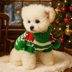 Vêtements décontractés pour animaux de compagnie, chiots et chatons, pour Halloween, automne/hiver 2025, pulls de Noël colorés - Product Image 3