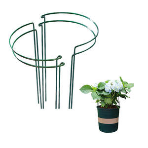Support de plantes de jardin moderne en métal vert demi-rond GY GA-0024, support de fleurs en fer avec cage - Product Image 4