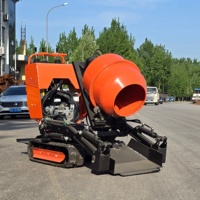 Nouveau produit : Mini-bétonnière autoportée sur chenilles, mobile, 500M, pour béton et ciment, avec fonction de benne basculante