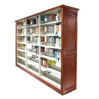 Étagère de bibliothèque rectangulaire à grande capacité en bois et métal, unité de rangement à niveaux pour salle de lecture et salle d'archives