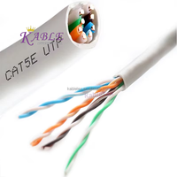 Cable de Red LAN KABLE CAT5E UTP con Conductor Sólido, 305M, 24AWG, 4 Pares, Cobre Desnudo, Cubierta de PVC, Cumple con RoHS