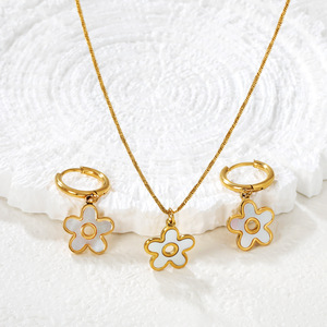 Women's Jewelry <b>Set</b> <b>Necklace</b> Earrings Flower Shape Diamond Tassel Everyday Wear <b>Silver</b> Gold Tone - Product Image 4