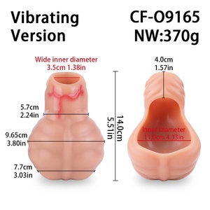 Cityfun Skin Penis Scrotum Pocket Silicone Delay Phallus Ejaculation <b>Dildo</b> Sheath Cock Extender Cock Enlarger Sex Toys for Men - Product Image 6
