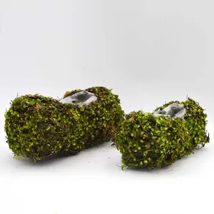 Moss 주전자 꽃 심기 도구 대나무 공동 모양 muscus 바구니 패브릭 꽃