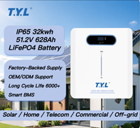 Baterai LiFePO4 Solid State T.Y.L 32kWh 51.2V untuk Membekalkan Daya pada Kulkas AC 2HP, Pompa Air, Lampu untuk Penggunaan Sehari-hari di Rumah, Kantor, Pabrik