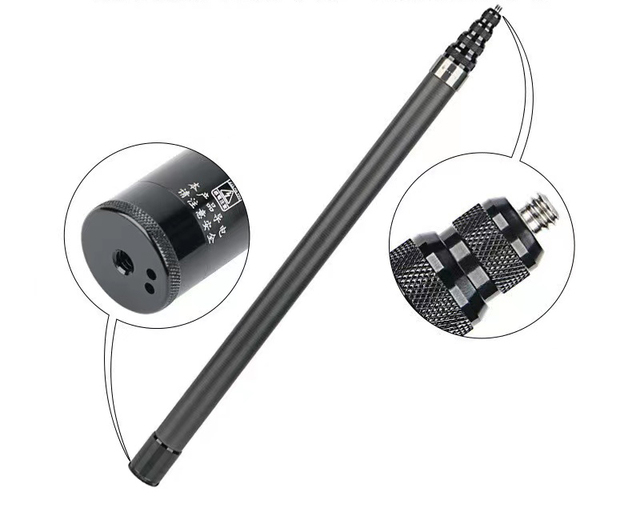 Flexible Extendable 300cm Super Long Aluminium Alloy Carbon Fiber Invisible Selfie Stick Monopod for Action Camera Selfie Stick