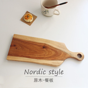 เขียงไม้มีด้ามจับสำหรับผลไม้ อาหารเด็ก ขนมปัง ใช้ในบ้าน ถาดเสิร์ฟ สไตล์นอร์ดิก - Product Image 4