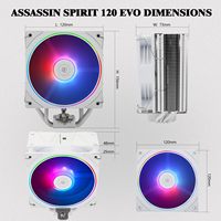 Refroidisseur de processeur Thermalright AS120 EVO Archon AGHP 4.0 Tech Efficient Air Cooling avec éclairage ARGB et ventilateur