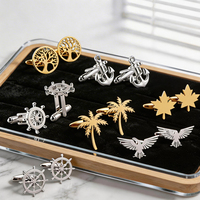 Boutons de manchette en métal ajouré pour homme, dorés et argentés, pour chemise française, luxueux, pour homme d'affaires, avec logo personnalisé
