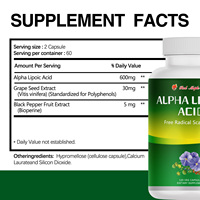 Acide alpha-lipoïque avec pépins de raisin et biopérine en capsules - Complément alimentaire naturel à base de plantes, soutien cellulaire et métabolique, végétalien sans OGM