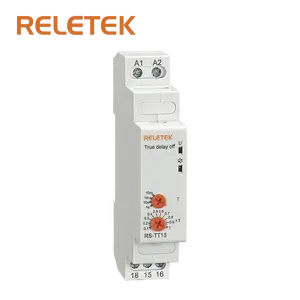 RELETEK Ture Relé de Tempo de Atraso RS-TT13 AC/DC24-240V 50/60 Hz Proteção IP20 com LED Relé de Tempo de Atraso de Indicação