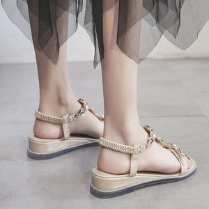 Sandales sexy pour femmes, style romain, best-seller, avec strass, style bohème, talons compensés, talons hauts, <span class=keywords><strong>chaussures</strong></span> à bout ouvert - Product Image 3