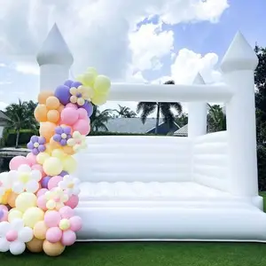 Maison de rebond commerciale blanche pour adultes et enfants à louer pour fête de mariage en plein air à vendre château gonflable gonflable pour sauter