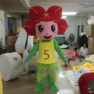 Funtoys Red Lively Flower Girl Cartoon Mascot Costume for Tv Movie Character Cosplay for Activity