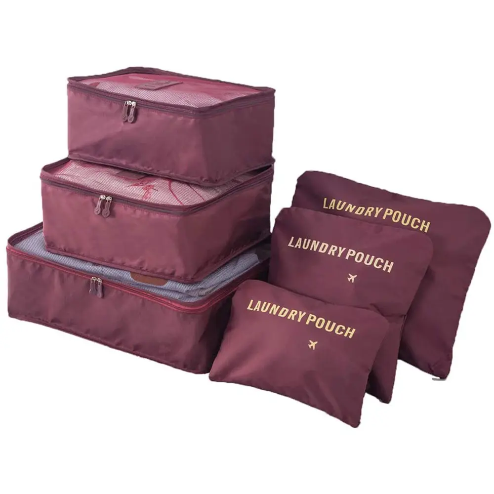 थोक हल्के यात्रा सामान आयोजक बैग 6 पीसी पैकिंग क्यूब्स यात्रा बैग सेट