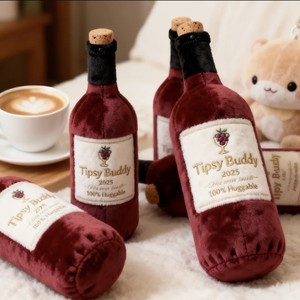 Nuevo juguete de peluche para mascotas con forma de botella de vino, juguete para perros, juguete chirriante para bebés, botella de vino personalizada - Product Image 2