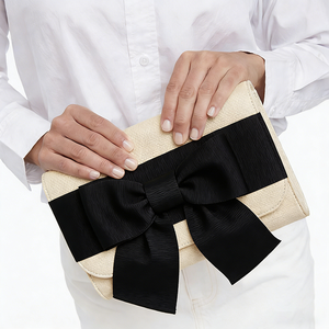 Pochette de soirée pour femme avec double fermeture magnétique, magnifique design, nœud en ruban, sacs à main de soirée - Product Image 1