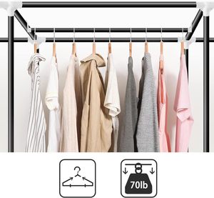 <span class=keywords><strong>Armario</strong></span> de Dormitorio Portátil Grande de 82 Pulgadas, 5 Áreas para Colgar, 10 Estantes de Almacenamiento, Plegable y Fácil de Montar - Product Image 5