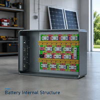 Kit de stockage d'énergie résidentiel modulaire 5 kWh, boîtier en tôle, composants structurels complets, batteries à cellules prismatiques