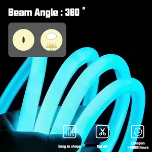 ไฟนีออน LED แบบตัดได้ 24V ในหลอดทรงกลม 360 องศา สำหรับตกแต่งแสงสว่างภายในและภายนอกอาคาร - Product Image 4