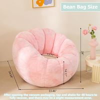 Fauteuil pouf moderne en forme de citrouille en mousse déchiquetée, avec accoudoirs en fausse fourrure, une place, confortable pour dortoir, appartement, chambre