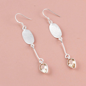 ต่างหูพลอยสีเงินสเตอร์ลิง925แข็งเครื่องประดับพลอยอเมทิสต์เพชรพลอยเงินแฮนด์เมดส่งออกเครื่องประดับชั้นดี - Product Image 5