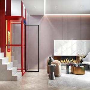 Ascensore Residenziale Personalizzabile di Alta Qualità con Azionamento AC Senza Ingranaggi per 2-3 Persone, Uso Interno con Pavimento in PVC - Product Image 1