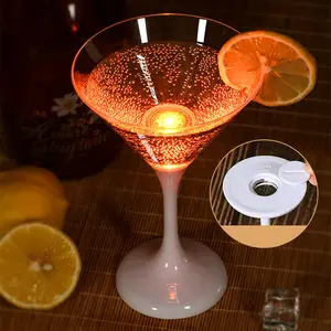 Kreatif Unik Led Menyala Perlengkapan Pesta Gelas Sampanye Dapat Digunakan Kembali Gelas Minum Martini Barang Cangkir Cocktail Plastik Gl