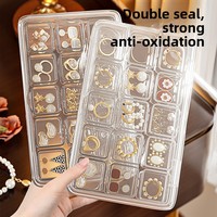 Boîte de rangement pour bijoux en plastique PP, rectangulaire, pour boucles d'oreilles, colliers, perles, anti-oxydation, transparente, mini-boîte indépendante