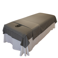 Ensemble de 3 housses de table de massage personnalisées en microfibre douce gris foncé de qualité supérieure